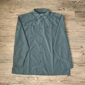 NWT Gillz Deep Sea Woven Fishing Shirt Men’s L Sage Green UPF 50+ Vented XL